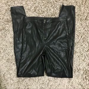 Faux leather pants